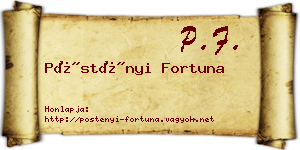 Pöstényi Fortuna névjegykártya